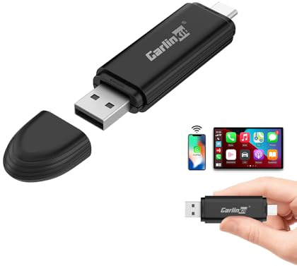 Carlinkit MINI5 Wireless CarPlay Adapter, verwandelt das Originale kabelgebundene CarPlay Ihres Autos in EIN kabelloses System, kompakter und einfacher zu verstauen