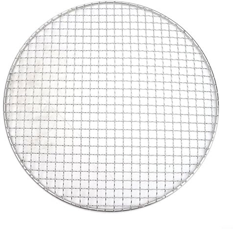 Round BBQ Grill Mesh, Stainless Steel Barbecue Net Round Grid Net, Baking Tray BBQ Grid Cooking Grid, Cross Wire Round Steaming Rack(35cm)
