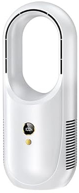 Vortex X28W Whisper-Quite Cooling Rechargeable Bladeless Safe Stylish Comfort Chic and Revolutionary Airflow Table Top Fan (White)