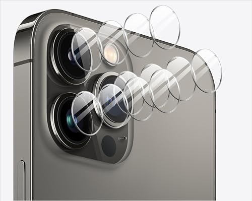 GIOPUEY [Super Sottile 4 Pezzi Pellicola Fotocamera Compatibile con iPhone 16 Pro/16 PRO Max, HD Vetro Temperato [Resistente ai Graffi] Protezione Fotocamera per iPhone 16 Pro/16 PRO Max