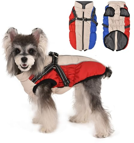 Lairle Hundemantel Hund Wintermantel Hundejacke Hundemantel wasserdichte Hundegeschirr Mantel Kleiner Hundemantel Puppy Mantel Hundemantel mit Geschirr für kleine mittlere große Hunde