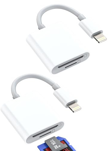 Lettore schede SD per lightning(2 pack)Micro SD memoria adattatore per iPhone 14 pro TF card reader trasferire dati foto macchina fotografica per Apple MFi Certified per iPad chiavetta memoria esterna