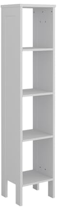 VitaliSpa Kinderregal Ajaton, Weiß, 35.2 x 159.5 cm | zur Aufbewahrung von Spielzeug und Büchern mit Faltboxen