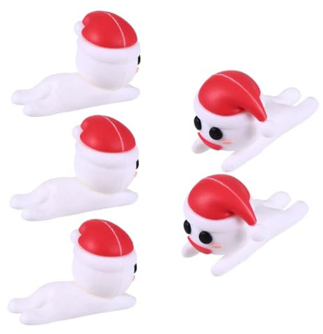 BELLIFFY 5pcs Christmas Protective Cover Cable Saver Snowman USB Data Wire Protector for Holiday Home Decor