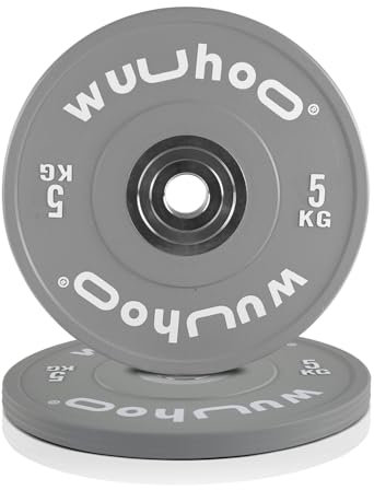 wuuhoo® Pro Competition Bumper Plates Zane – Hochwertige 50mm Gewichtsscheiben | professionelles Training | Vulkanisierte Stahlbuchse (f) 2 x 5kg