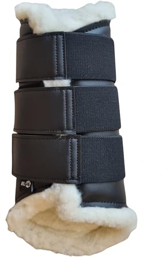 RL24 - Gamaschen Comfort – Schwarz – M | Pferdegamaschen mit weichem Teddyfutter & Klettverschlüssen – anatomisch geformt & stoßabsorbierend