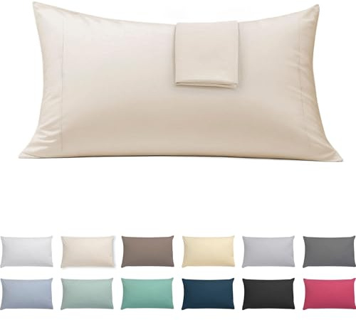 ECOMMERC3 | Funda de Almohada 90 Extrasuave y Confortable - Funda Almohada Color Beige Fabricada 100% en España, Transpirable, Fácil de Lavar