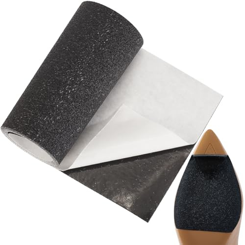 CRASPIRE Rollo Protector de Suela de Zapato de 39.37 x 3.94 Pulgada Cinta Adhesiva para Suela de Zapato Color Negro Antideslizante Autoadhesiva Textura Enrejada Almohadillas para Cubrir Zapatos