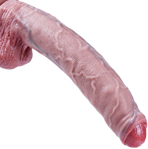 Dildo gigante realistico in silicone da 29 cm,Dildo extra-lungo non circonciso,DildoXXL grande e spesso con ventosa, Dildolargo per l'ano, Giocattolo sessuale per adulti per coppie di uomini e donne