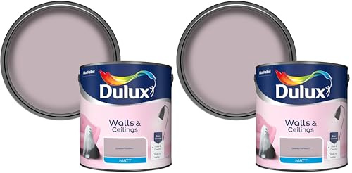 Dulux Matt Emulsion Paint For Walls And Ceilings - Dusted Fondant 2. 5 Litres (Pack of 2)