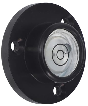 Nivel Tipo Burbuja Redondo de Aluminio Negro para Medición Precisa | Nivel de Burbuja Redondo, Ajustable y Compacto, para Instalación DIY y Ajuste de Marcos