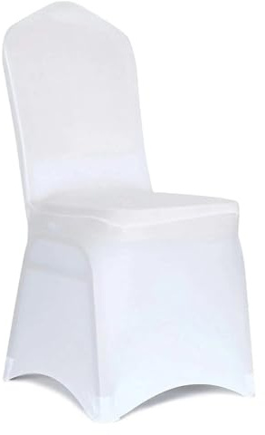 Wasserdichte Stuhlhussen für Esszimmer 50/100 stücke Polyester Weiß Stuhl Schutzhülle Party Bankett Hochzeit Stretch Spandex Stuhl Abdeckungen for Veranstaltungen For Bankett, Küche, Party(White,50pcs