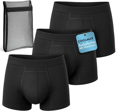 Harmony Care® 3x Premium waschbare Inkontinenz Pants Männer - extra auslaufsichere Unterhose bei leichter Blasenschwäche - diskrete Inkontinenz Shorts inkl. Waschnetz - Large