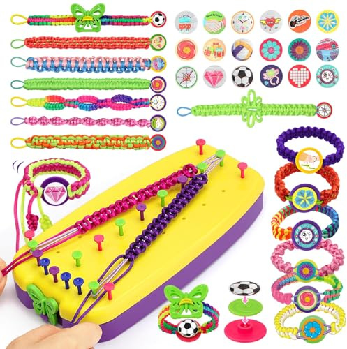 ARCROS Cube Freundschaftsarmband Selber Machen, DIY Loom Bänder Set zum Armbänder Basteln, Freundschaftsarmbänder Bastelset mit Knüpfmaschine, Bastelset Mädchen Geschenk 5 6 7 8 9 10 11 12 Jahre