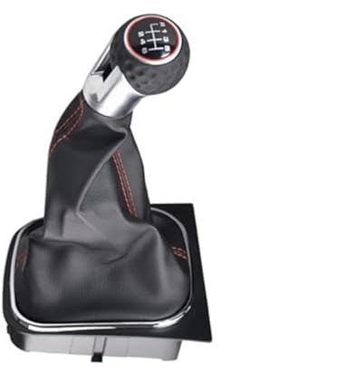 Skydd för växelspaksknopp För VW För Golf 6 För MK6 För GTI För GTD För R20 2009 2010 2011 2012 2013 Bilstick Växelspaksknopp Med Läderkänga 5-växlad Växlingsknopp(‎6 Speed)