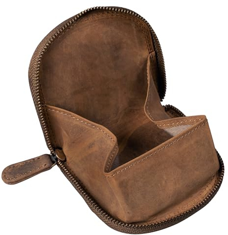 STILORD Dinero Mini Portefeuille Homme Cuir Véritable Porte-Monnaie Compact avec Compartiment à Pièces et Billets Petit Porte-feuille Zippé pour Hommes Porte Monnaie Couleur:kara - cognac, marron