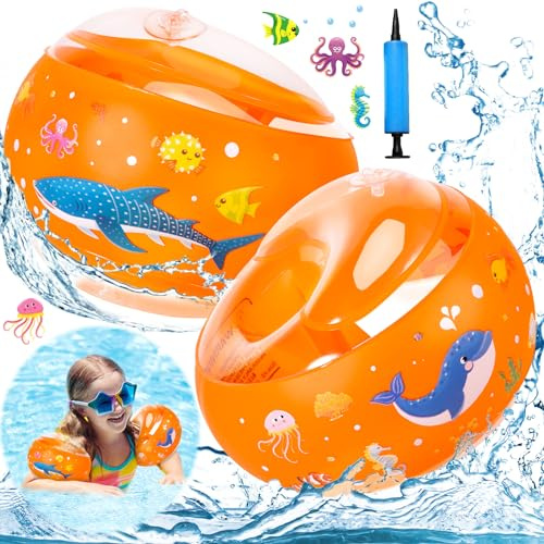 MZJAUVF Schwimmflüge Kinder, Schwimmhilfe Kinder 2-6 Jahre, Schwimmring Baby ab 1 Jahr, Rund Schwimmscheiben, Armumfang 21-23cm, Empfohlenes Gewicht 6-20kg, Schwimmlernhilfe zum Schwimmen Lernen