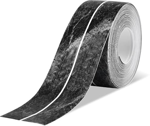 GIUSOBG Negro Marmo Cinta Selladora Baño,5M Cinta Impermeable 36 mm Autoadhesiva Baño Cocina PVC Zocalo Cocina de Sellado Impermeable Antimoho,para Bañera Lavabo Esquina Ventana Ocasiones