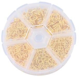 Daleweo 880 Stück Biegeringe Gold für Schmuckherstellung, Offene Spaltringe Set 4-10mm, Metall Ring Gold Verbindung für Ketten Reparatur Armbänder, Ohrringe Basteln