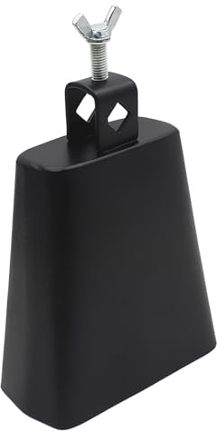 Cencerro de 12.7 cm, Instrumento de Percusión Manual de Metal con Orificio Cuadrado para Principiantes, Accesorio de Tambor Musical Fácil de Usar for Escuelas, Bandas y Eventos al Aire Libre