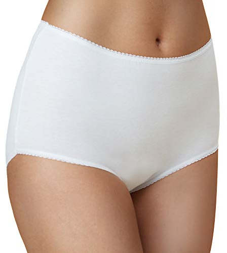 VANEVER 5PK Ladies Premium Cotton Lycra Full Briefs,Womens Mama Panties,Basic High Rise Knickers,Stretch Pure Cotton Underwear for Everyday use,White Size22
