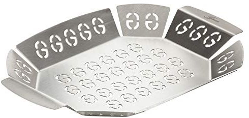 Genius BBQ Grill-Korb Grill-Schale Alu-Schale Gemüse-Korb Edelstahl - Ideal zum Grillen von Fleisch, Fisch & Gemüse