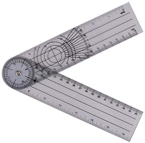 Medical 8.5 Goniometer Plastic Ruler,JENABOM 360° Professional Joint Orthopedics Body Angle Measuring Tool Spinals Goniometer Protractor,Multi-Use Medical Goniometer Ruler for Physcial Therapy
