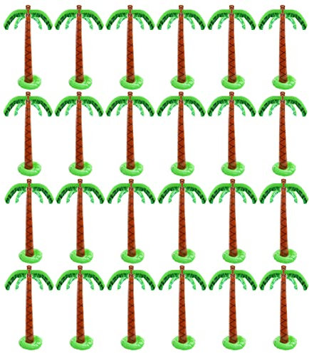 Aufblasbare Palmenbaum-Dekoration, 90 cm, für den Sommer, tropische Hawaii-Party-Requisiten – 24 Stück