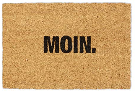 Relaxdays Fußmatte Kokos Moin., rutschfeste Schmutzfangmatte, Fußabtreter innen & außen, Kokosmatte 40x60 cm, Natur