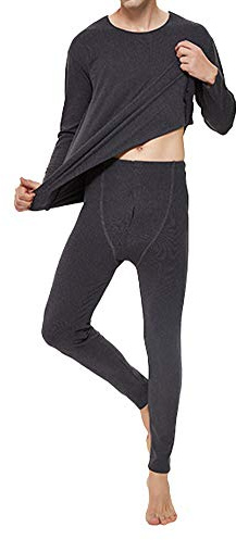 YOUCAI Herren Winter Warm Ski-Unterwäsche Thermal Unterwäsche Anzug Langarm-Unterhemd und Unterteil zum Laufen Skifahren Radfahren Workout HuaSchwarz 6XL