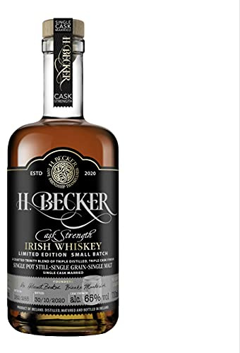 H. Becker Cask Strength Irish Trinity Whiskey I Limitierter Small Batch Whiskey I Trinity Blend aus Single Pot Still, Single Grain & Single Malt I 65% Vol. I 0,7 L