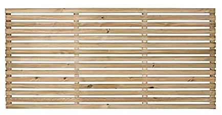 Forest Garden 1.8m x 0.9m Pressure Treated Contemporary Slatted Fence Panel - Pack of 3