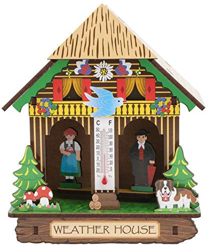 VOSAREA 1pc Wall Hanging Barometer Hygrometer Hygrothermograph Accurate Weather Monitoring for Indoor Humidity and Temperature Stylish Design for Home Decor Housewarming