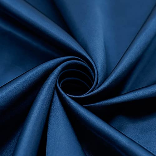 DEWUFAFA Magnifique Tissu De SoieTissu en Satin pour Les Tailleurs Couture Confection De Mariage Et De SoiréE Tissus Doublure Ameublement-Au Metre Largeur 150 cm Deco Opaque(Color:Bleu Marin)