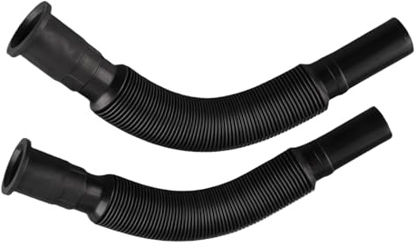 Tuyau de Vidange Flexible en PVC, 2 Pièces, Noir, Résistant à la Corrosion, pour Cuisine Salle de Bains Toilettes Éviers