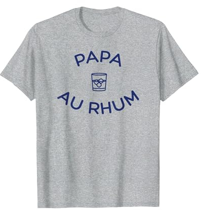 Papa Au Rhum - Cadeau Papa - Fête Des Pères T-Shirt, Homme, Gris Chiné, L