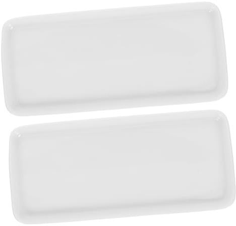 DOITOOL Porzellan Trays Bad Kleine Keramik Platten Keramik Basis Wc Tank Lagerung Tablett Porzellan Trays für Gewebe Kerzen Seife Handtuch Anlage KTV Weiß