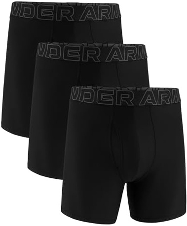 Under Armour Men's Performance Tech Brief Underwear, 6 Inseam, 3-Pack, Black Solid, Small