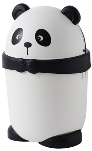 Yardwe Cartoon Panda Trash can with Lid Cute Kids Bin for Bedroom Office Kitchen Small Wastebasket with Cover Anti-Odor Design 15 Inch