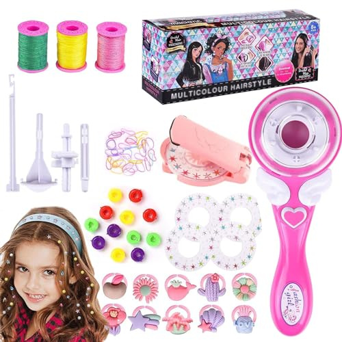 Mein HERZ Macchina per Trecce Capelli Kit Brillantini Capelli Macchina Strass Capelli Macchina per intrecciare i capelli Elettrica Kit Capelli Bambina Macchina Capelli Diamante