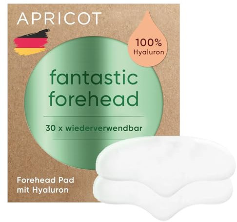 APRICOT® Stirn Pads “fantastic forehead” - DuoPack - 2x Anti-Aging Pads mit Hyaluron, gegen Stirnfalten, bis zu 30x verwendbar, Made in Germany