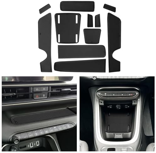 CDEFG Kompatibel mit Jeep Avenger 2023 2024 2025 Avenger EV Hybrid, Gummimatten Mittelkonsole Antirutschmatten rutschfest Becherhalter Gummi Matte Armlehne Avenger 2026 Zubehör (Schwarz)