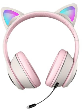 HEMOTON 1 Pc Casque Chat Lumineux Microphone Abdos avec Carte Son