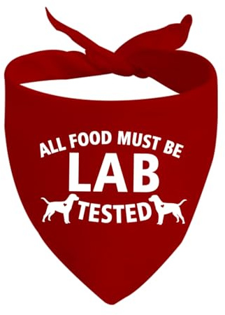 Hundehalstuch, Motiv: hungriger Labrador, alle Lebensmittel müssen im Labor getestet werden, Geschenk für Labrador-Liebhaber, 1 Stück