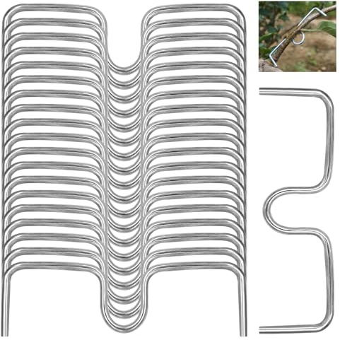 Piuluvor® 20 Stück Astzieher Metall, Pflanzenstütze Astspreizer Obstbaum Pflanzen Bieger Clips 4mm Astfixierer für Gartenbäume Obstbaum Aste (13cm)