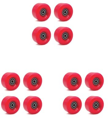 Mealoodiousmusea 3 Set 4 Stück Skate Wheel Rolling Components Modifiziertes Zubehör Dicke Inline-Rollschuhe Rollen Skating Sport Zubehör Rot