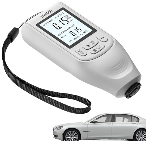 Medidor de espesor de revestimiento digital,Medidor de espesor de pintura en mil,Medidor de pintura para Fe/NFe - Medidor de pintura de espesor automático industrial de alta precisión con pantalla LCD