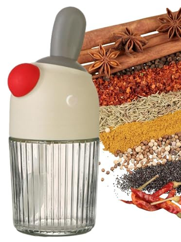 Tarro de especias, recipiente para especias, 280 ml, recipiente para sal y azúcar a prueba de polvo, recipiente para sal y especias con cierre fuerte para azúcar de cocina, granos, pimienta