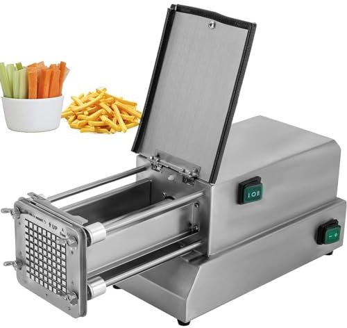 CAFIEDR Cortadoras de Patatas eléctricas de Acero Inoxidable, máquina cortadora de Patatas Fritas comerciales, cortadoras eléctricas de Patatas Fritas, para Patatas, Zanahorias