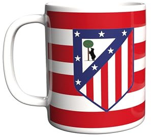 CYPBRANDS Atlético de Madrid, Taza, Taza Cerámica, Desayunos, Menaje, Tazas Originales, Color Blanco, Producto Oficial